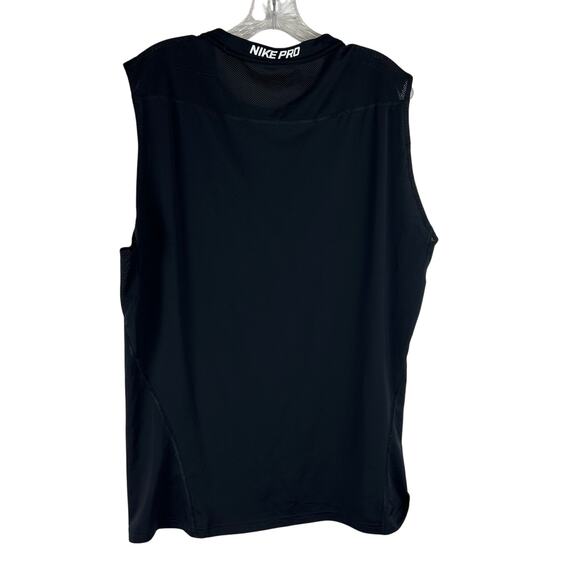 Nike Pro Men's Tank Top Size XL Black Mesh Shoulders Athletic Workout Gym - Picture 5 of 6